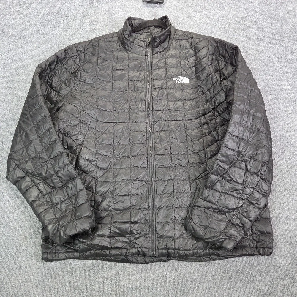 North Face Jacket Mens Sz XL Black Thermoball Eco Quilted Puffer Full Zip Winter